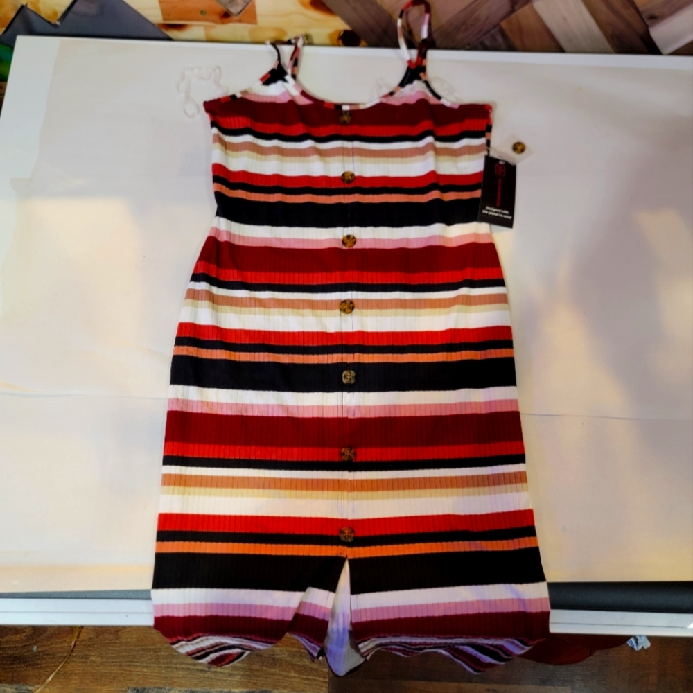 No Boundaries Striped Romper Size Large